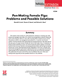 Pen-mating Female Pigs: Problems and Potential Solutions