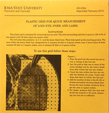 Plastic Grid for Quick Measurement of Loin Eye Area