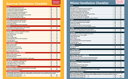 Summer and winter ventilation checklists.
